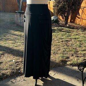 Unique and Darkly Elegant Black Maxi Skirt
